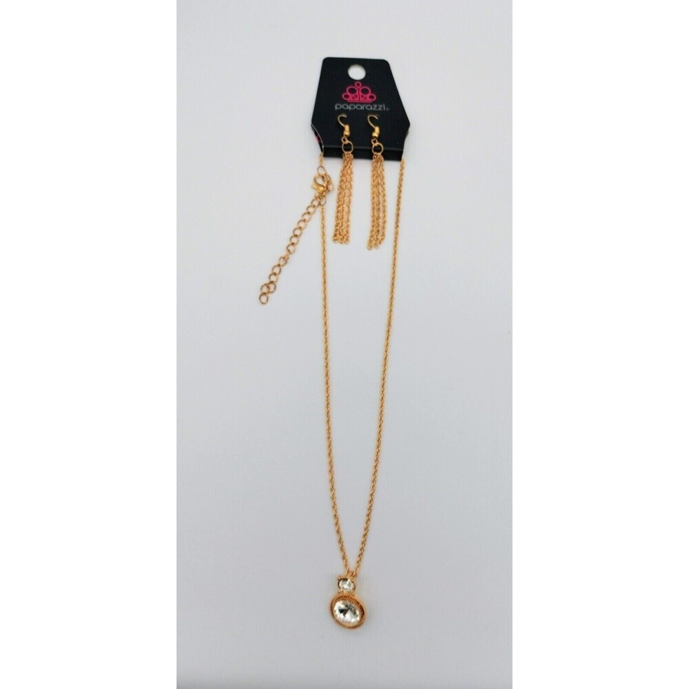Earring Set New Jewelry Career School Paparazzi Long Gold Tone Necklace Set Work - Picture 7 of 12